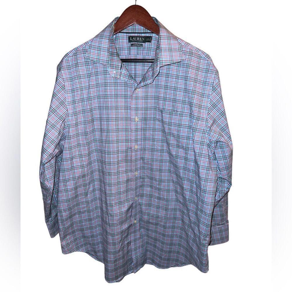 Lauren by Ralph‎ Lauren long sleeved plaid button front neck size 17